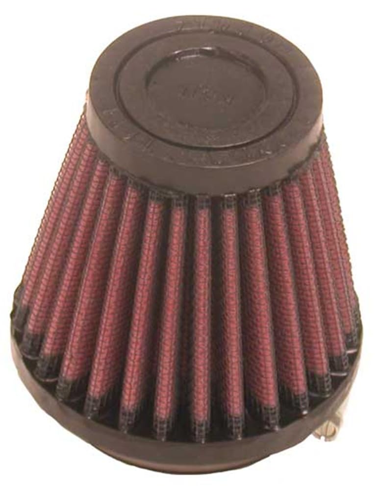 High-Flow K&N Original Lifetime Universal Clamp-On Air Filter: High Performance, Premium, Washable: Flange Diameter: 2 In, Filter Height: 3 In, Flange Length: 0.625 In, Shape: Round Tapered, RU-2580