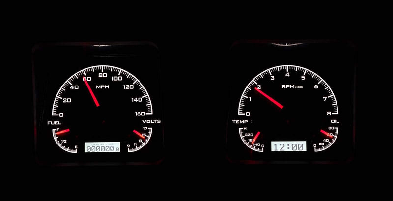 Dakota Digital VHX-69C-CAM-K-W 69 Chevy Camaro Instruments Analog Dash Gauges Black Alloy White