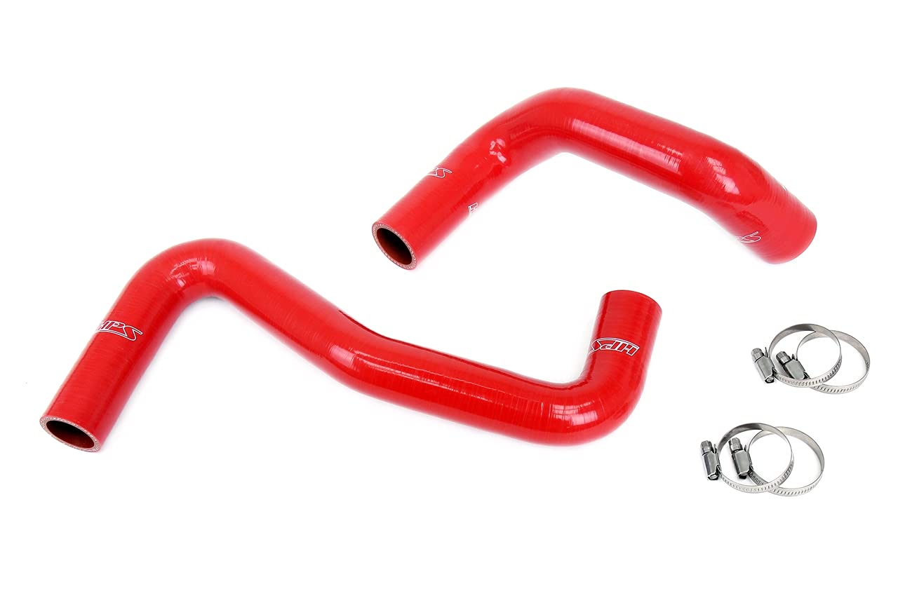 3-ply HPS Red Reinforced Silicone Radiator Coolant Hose Kit Compatible for 1989-1998 Nissan 240SX with LS Swap (LS1 water pump, 8 o'clock thermostat, SR20DET radiator), 57-2058-RED