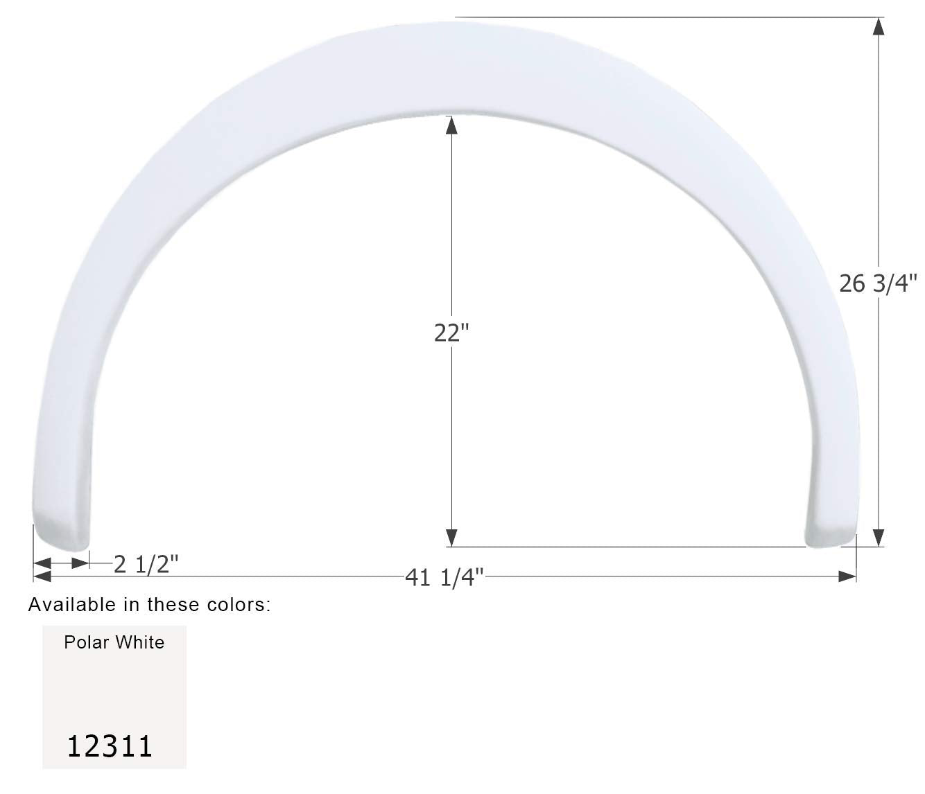 Fender Skirt ICON, Single, Coachmen, FS2311, Unpainted