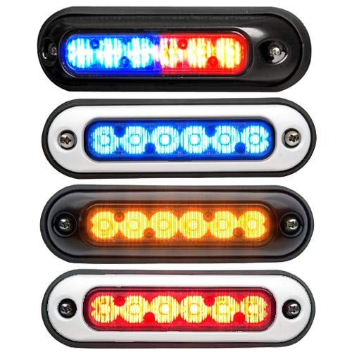 ION Series, Whelen, Wide Angle, Compact, Versatile, LED Solo Light Head, White, Surface Mount with Black Housing, WIONSMC