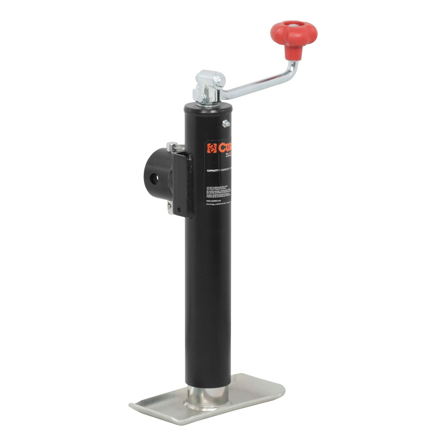 CURT Weld-On Pipe-Mount Trailer Jack, 3,000 lbs. Support Capacity, 10-3/4 Inches Vertical Travel