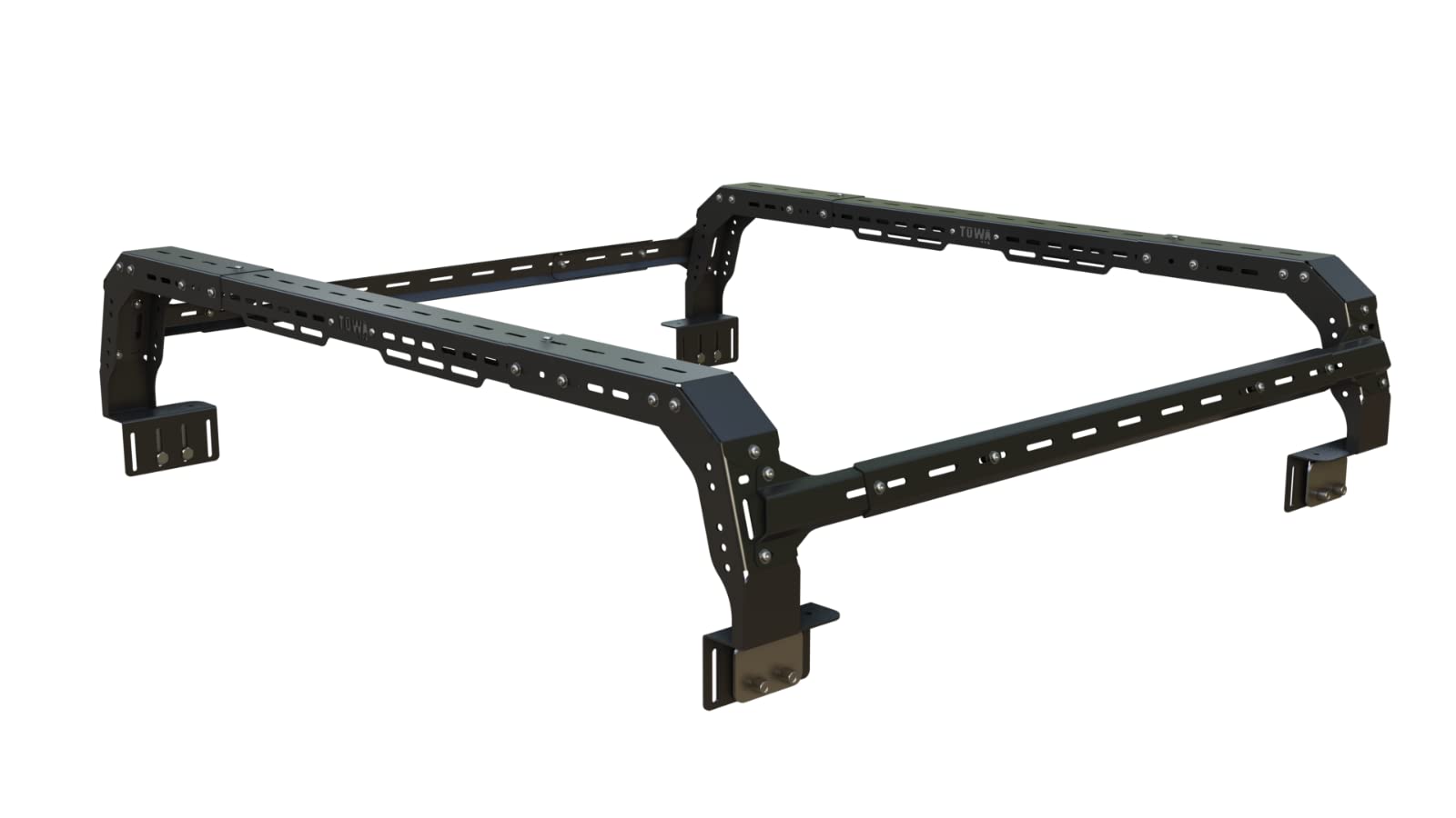Pro TUWA Shiprock 12" Mid-Height Bed Rack System for Mid Size Pick Up Trucks Overland Bed Rack Carbon Steel Cargo Rack, Black