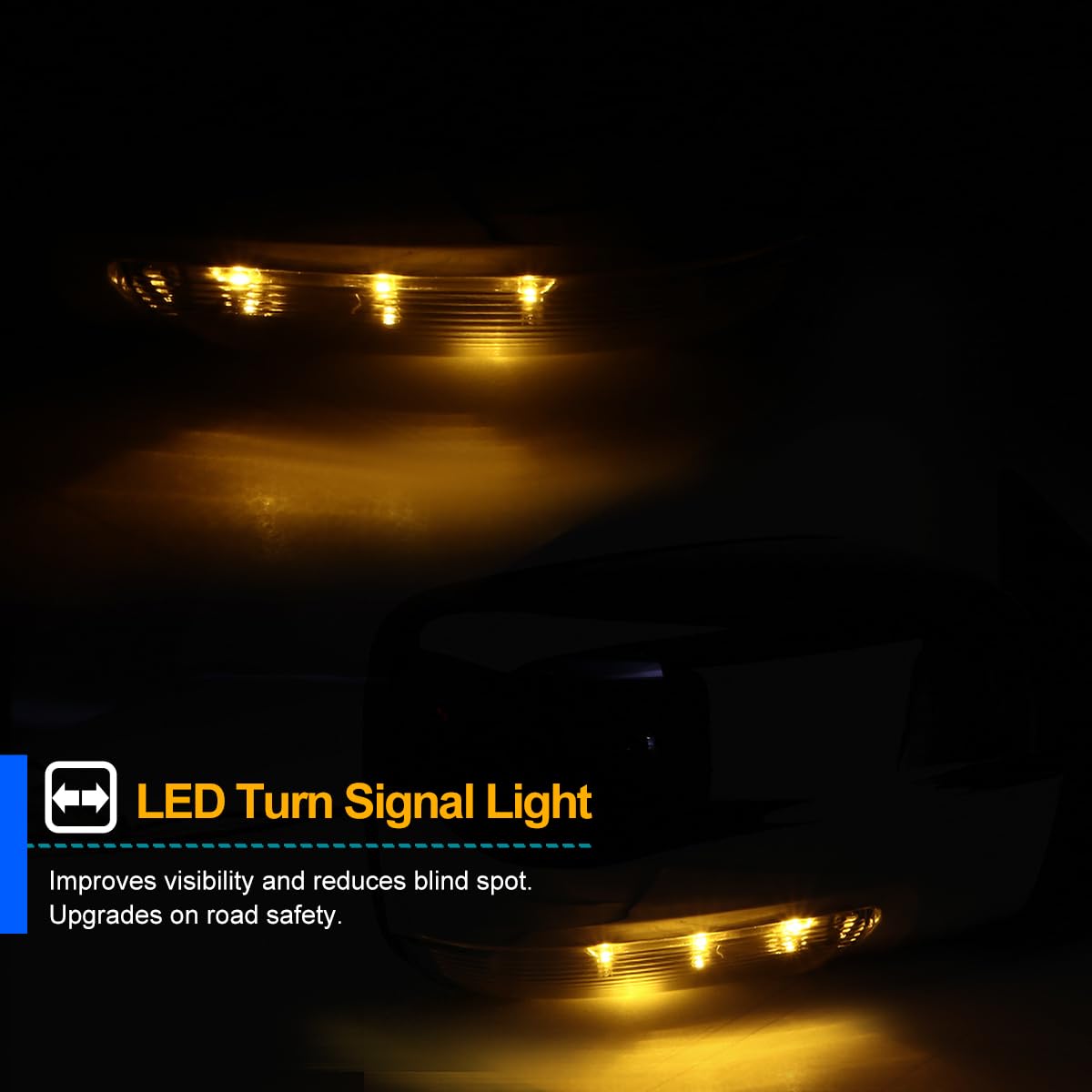 Right Passenger Side Mirror Spec-D Tuning LED Signal Power Heated Compatible with 2013-2019 Dodge Ram 1500