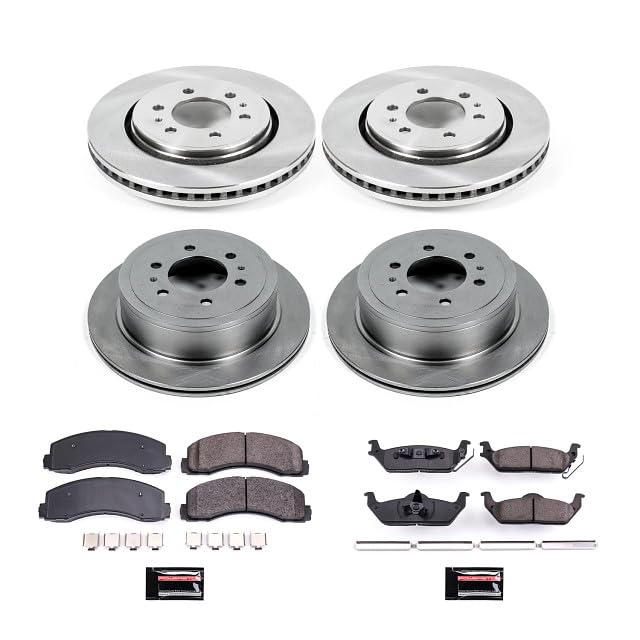 POWERSTOP Autospecialty KOE3166 Front and Rear Replacement Brake Kit-OE Brake Rotors & Ceramic Brake Pads For 2010 2011 Ford F150 6Lug