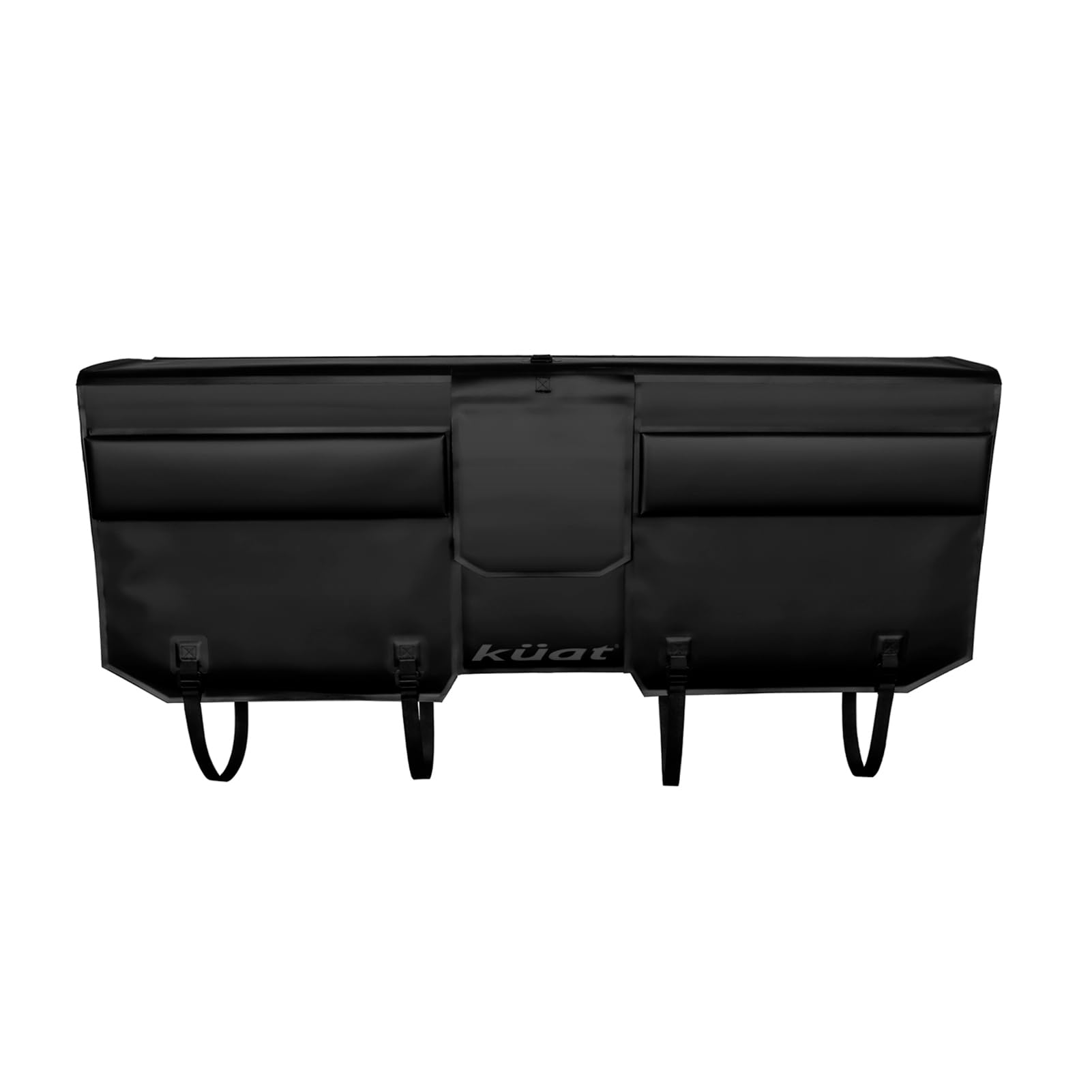KUAT 54" HUK Straight Durable Soft-Touch TPU Padded Pickup Truck Tailgate Bike Hauling Transportation Easy-Access Protective Pad w/Nylon Straps, Metal G-Hook Buckles & Roll-Up Window, Black