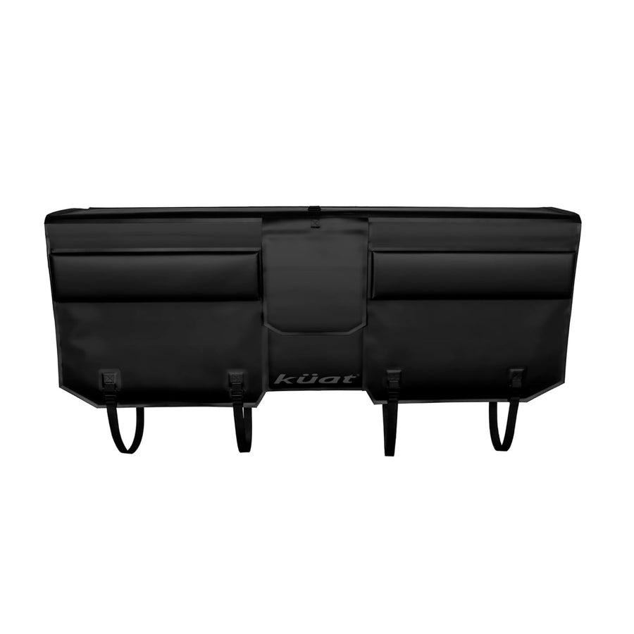 KUAT 54" HUK Straight Durable Soft-Touch TPU Padded Pickup Truck Tailgate Bike Hauling Transportation Easy-Access Protective Pad w/Nylon Straps, Metal G-Hook Buckles & Roll-Up Window, Black