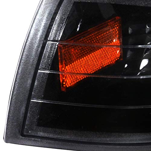 Black Housing SPEC-D TUNING Clear Lens Headlights + Corner Lights Compatible with 1994-1998 Ford Mustang L+R Pair Head Light Lamp Assembly