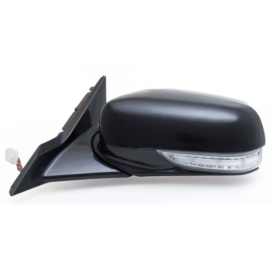 63584H Fit System Driver Side Mirror for Acura TL, Black PTM, w/Turn Signal & Memory, Blue Lens, Foldaway, Heated Power