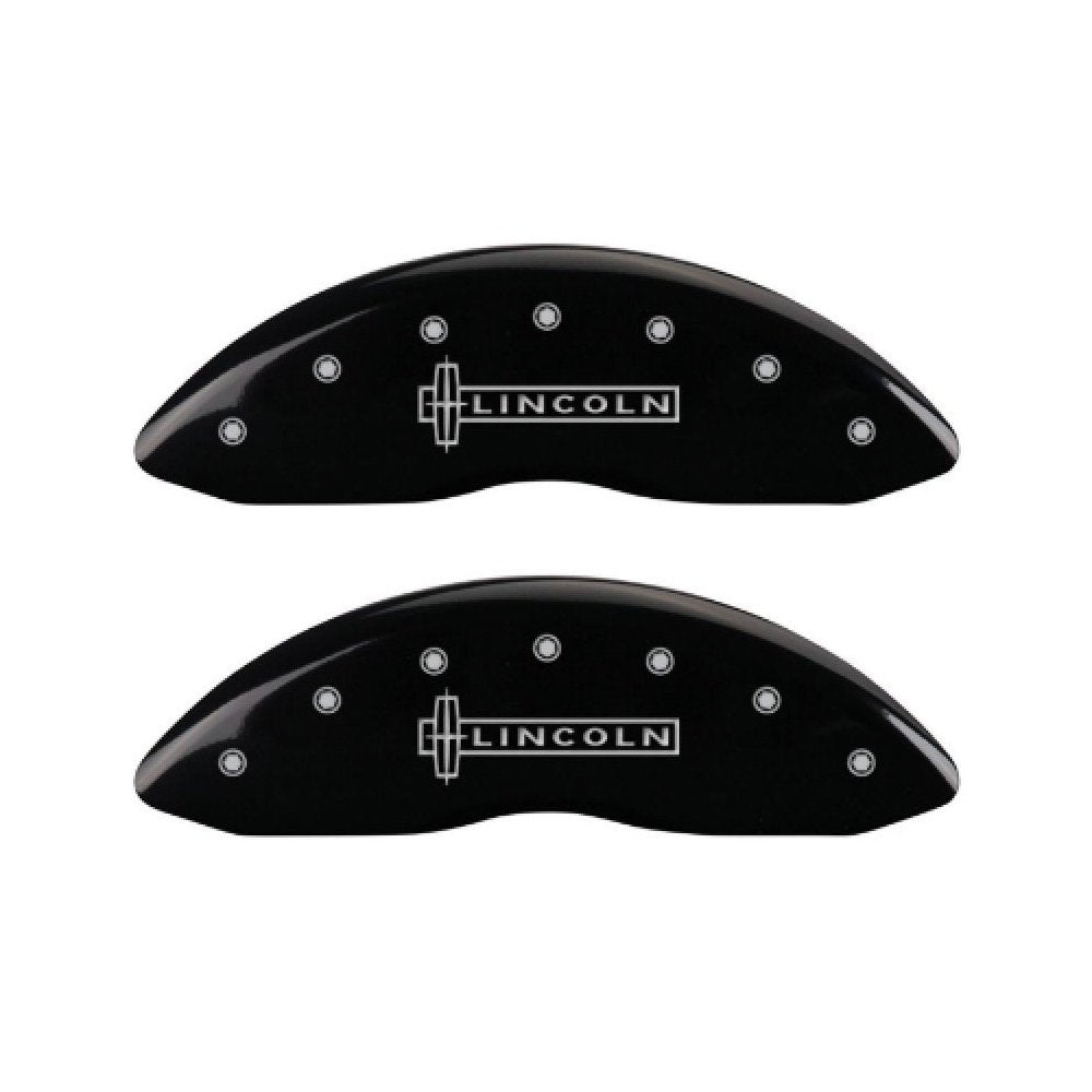 MGP Caliper Covers Black Powder Coat Finish 36023SLC1BK Silver Characters Disc Brake Caliper Cover (Set of 4)