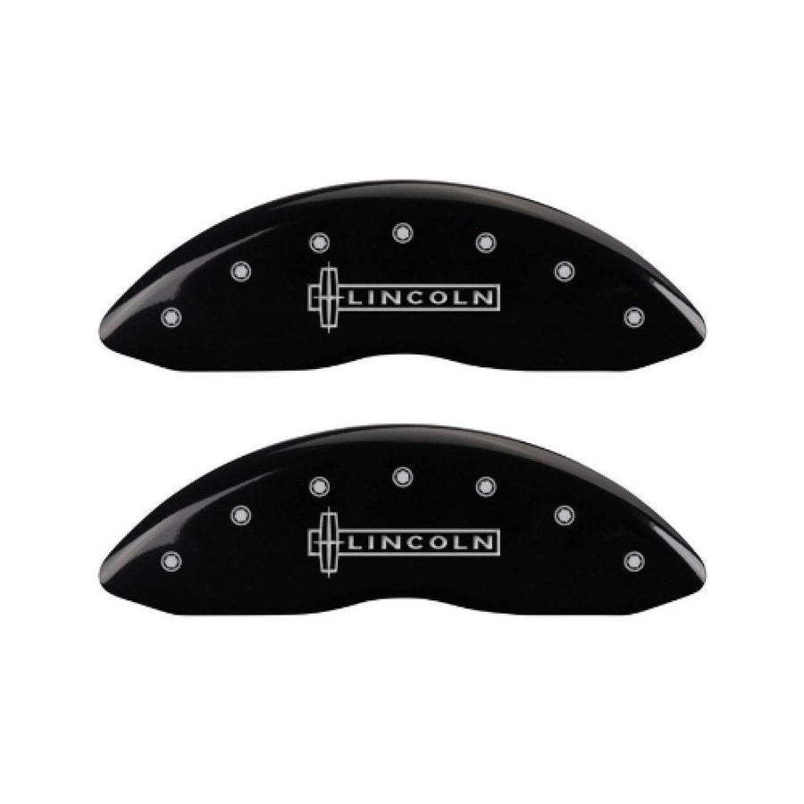 MGP Caliper Covers Black Powder Coat Finish 36023SLC1BK Silver Characters Disc Brake Caliper Cover (Set of 4)