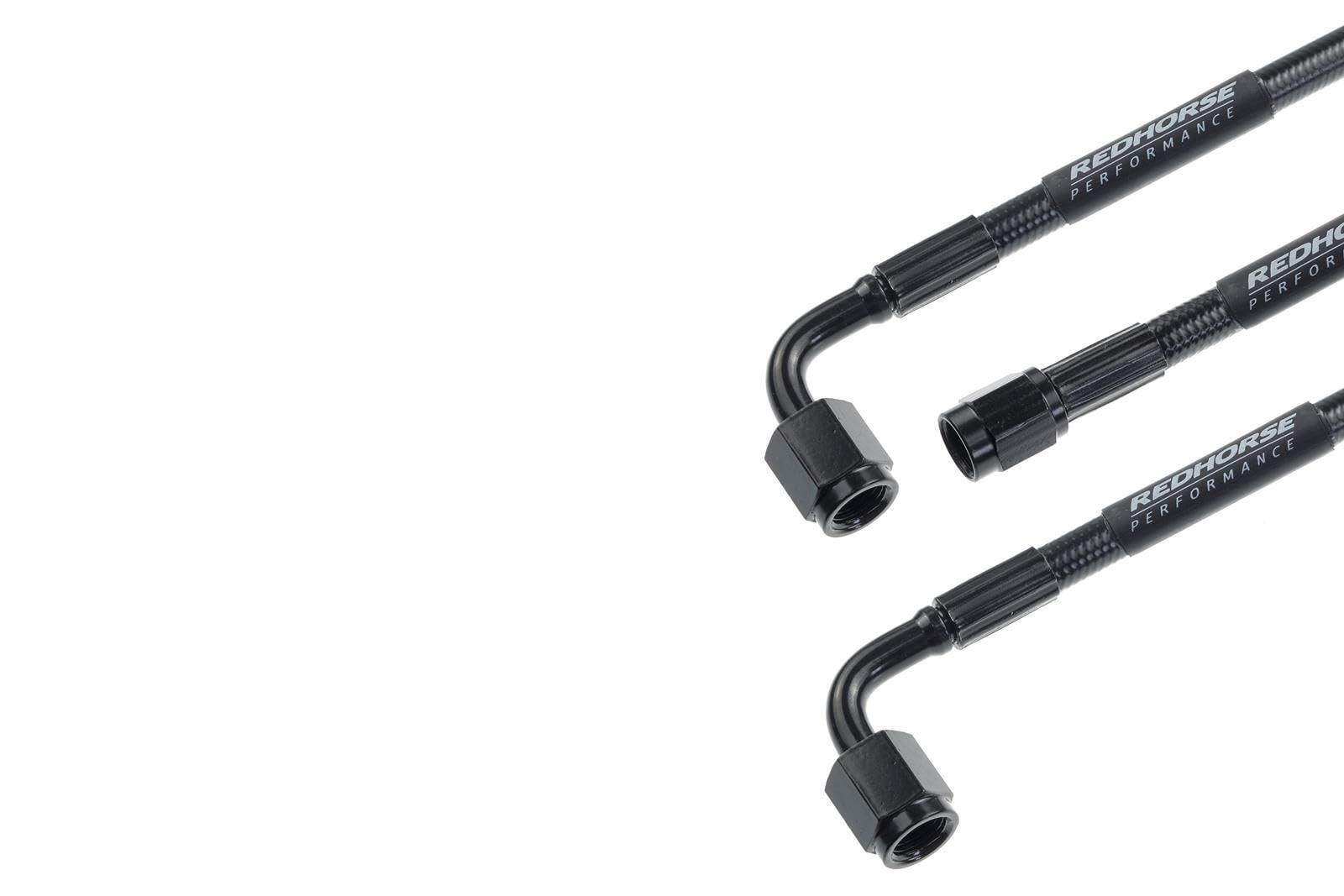 Performance Red Horse 3392-03-60 Straight -3 To 90 Degree -3 60" Pre -Assembled Brake Line -Black