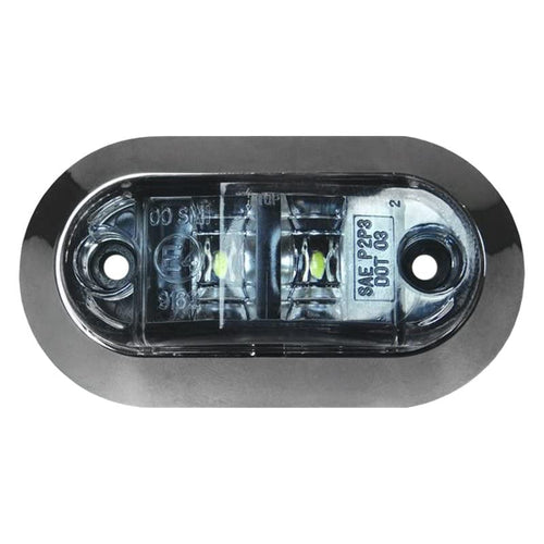 T-H Marine LED Courtesy Light - Low Profile Surface Mount Accent Marine Light for Boat Hatches Storage Compartments Fish Boxes and Steps - 1-3/4 x 3 Inch Housing – Blue LEDs, Chrome Bezel
