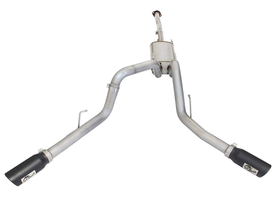 MACH Force-Xp aFe Power 3" SS Dual Side-Exit Cat-Back Exhaust System with Black Tips