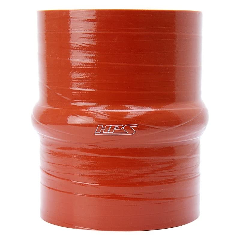 4" Length, HPS 1-5/8" ID, Silicone Hump Coupler Hose, Ultra High Temp 4-Ply Aramid Reinforced, 90 Psi Max. Pressure, 500F Max. Temperature, SHC-162-L4-HOT, Orange, Silicone