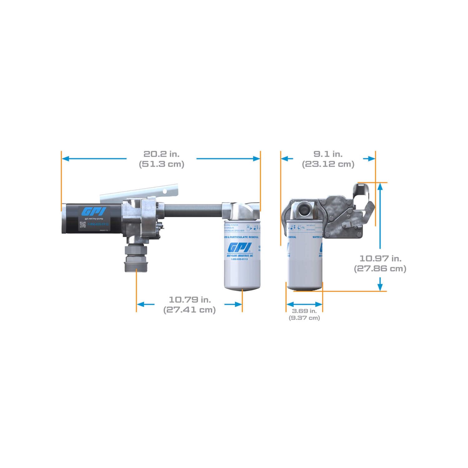 M-180 Series GPI Fuel Transfer Pump, Automatic Shut-off Nozzle with Filter Kit, 18 GPM, 12 Volt (110612-02)