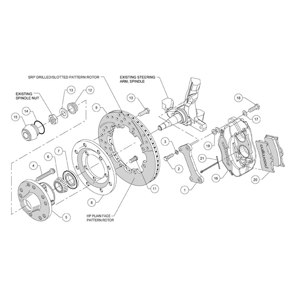 12.19" FDLI Front Kit, Drilled, Red