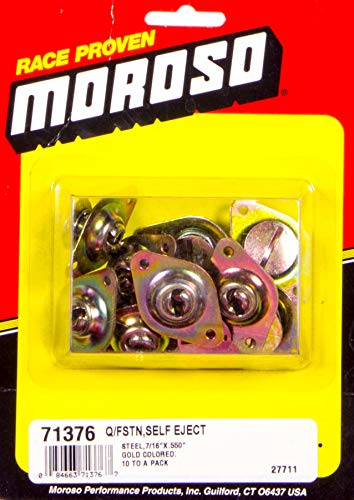 Moroso SELF EJECTING Quick Fastener, 7/16 in X.500, Steel, Gold