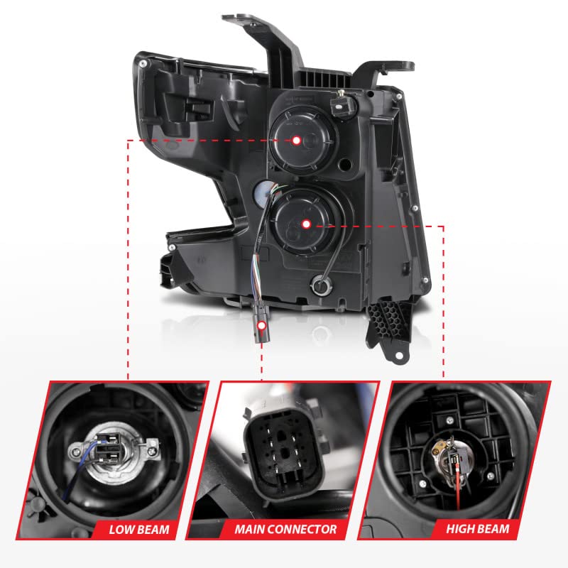 111492 ANZO USA Projector Headlamps Fits Chevrolet Tahoe, Black