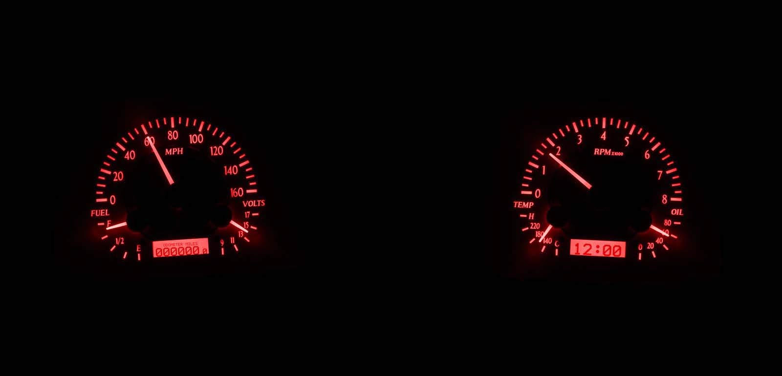 Dakota Digital VHX-68C-CVL-C-R Analog Dash Gauge System Compatible with 1968 Chevy Chevelle El Camino Carbon Fiber Style Red Backlighting
