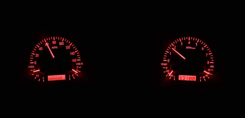 Dakota Digital VHX-68C-CVL-C-R Analog Dash Gauge System Compatible with 1968 Chevy Chevelle El Camino Carbon Fiber Style Red Backlighting