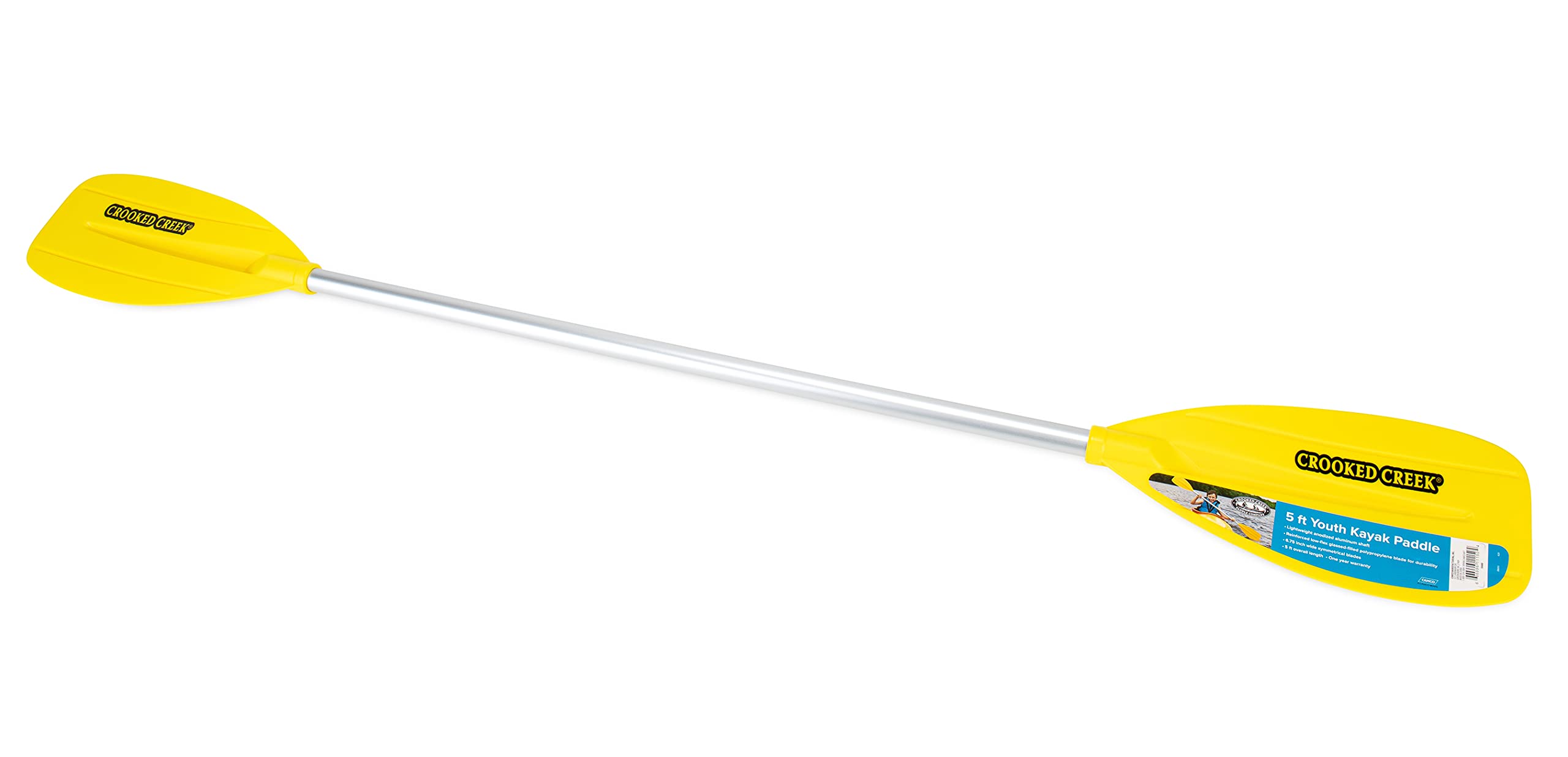 5-foot Crooked Creek Youth Kayak Paddle - Features a Lightweight and Symmetrical Construction (50480)