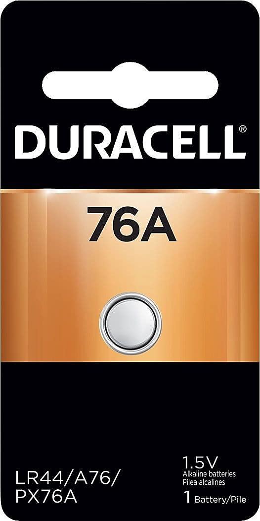 1.5V Duracell Alkaline Battery, 1 Count Pack, 76A Long-Lasting for Medical Devices, Watches, Key Fobs, and More