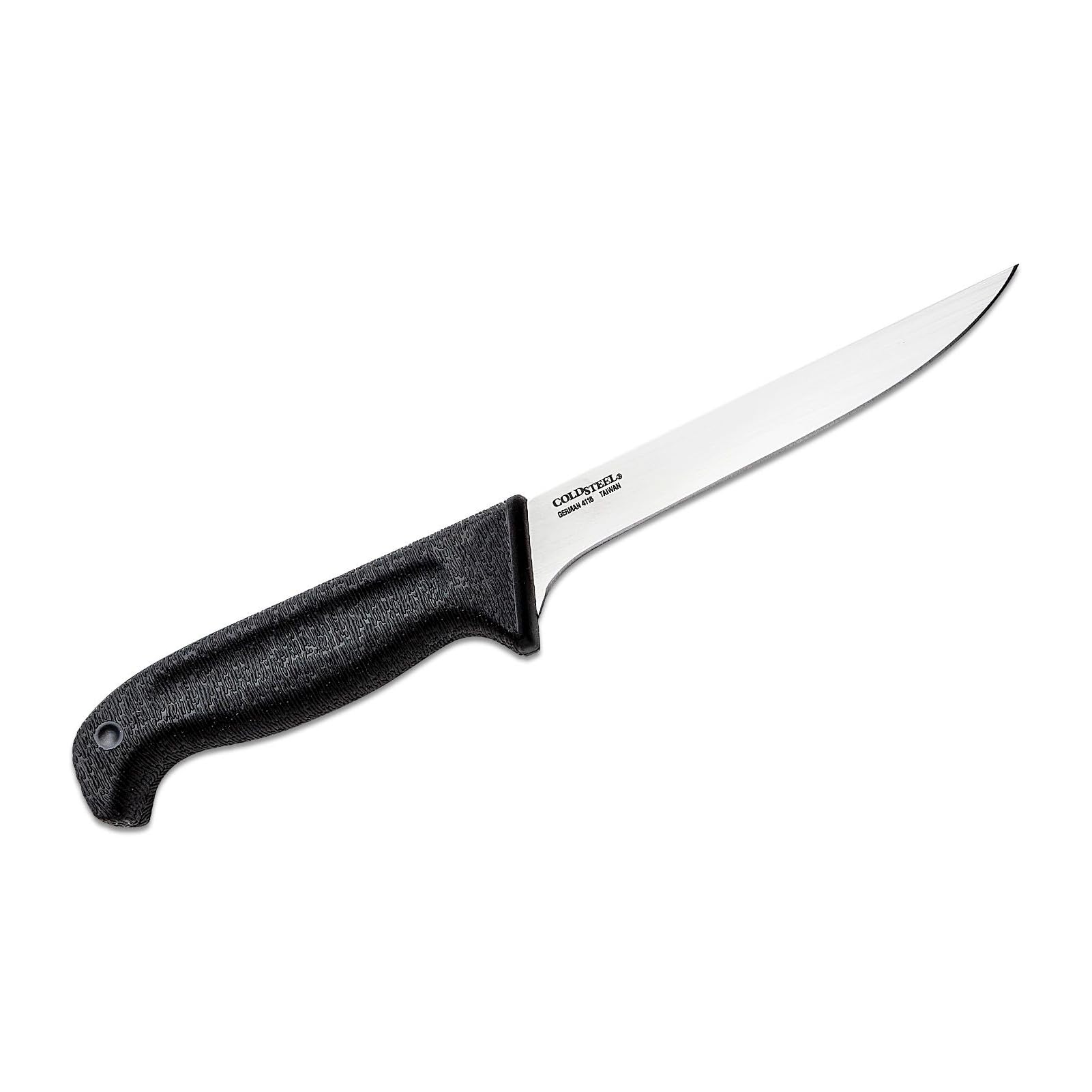 Cold Steel 6" Commercial Series Stiff German 4116 Stainless Steel Fixed Blade Narrow Straight Back Game & Fish Processing Cutting Boning Knife with Ergonomic Kray-Ex Handle