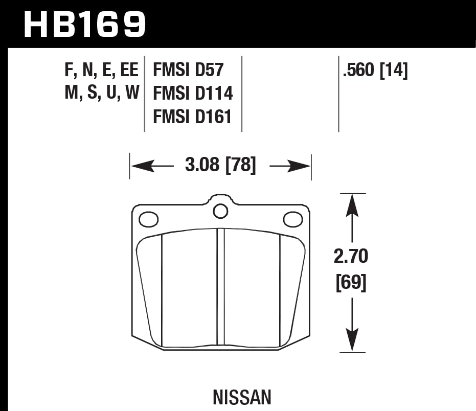 Hawk Performance HPS 5.0 Street Brake Pads HB169B.560