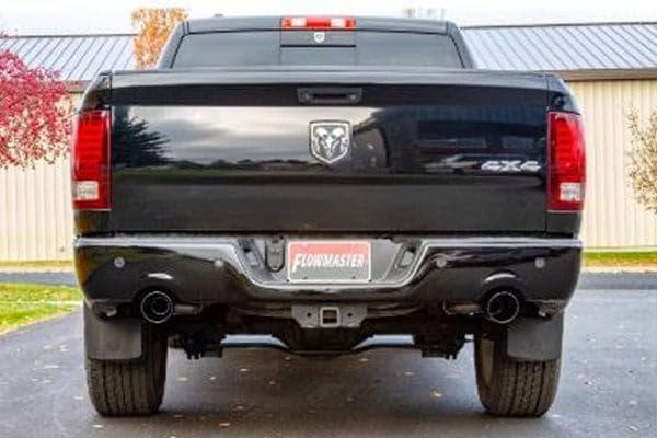 Flowmaster FlowFX 717860 Cat-Back Exhaust Kit Dual 2.5 Inch 409 Stainless Steel Tailpipes 4.5 Inch Black Ceramic 304 Stainless Steel Tips Compatible with 2009-2024 Classic Body Ram 1500 5.7L Hemi