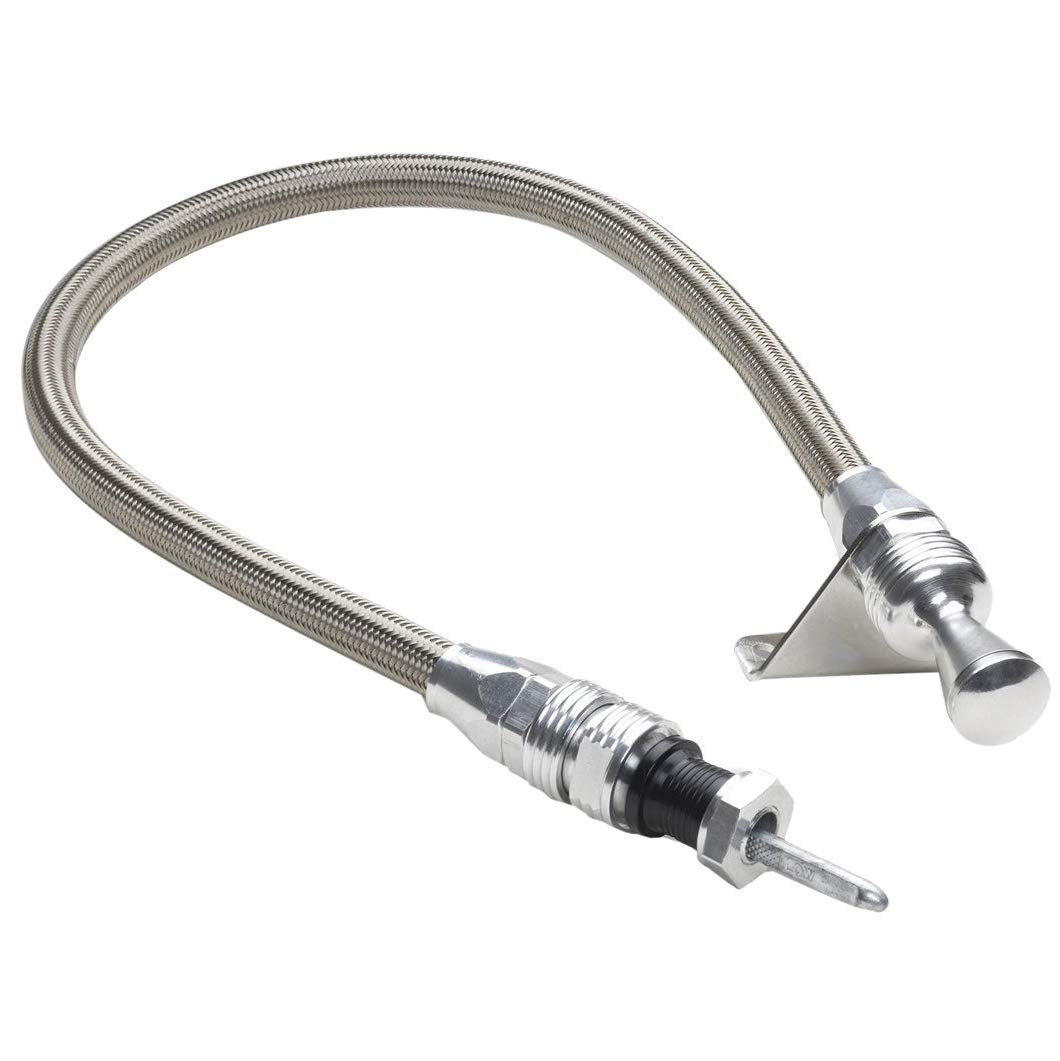Lokar Anchor-Tight Brite Firewall Mount Transmission Dipstick with Lock for TH350/400 Transmissionmission 1211144