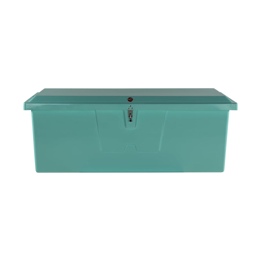 Taylor Made Deep Fiberglass Stow N’ Go Dock Box, Medium (27"H X 72"W X 26"D), Seafoam Green, Smooth Interior Finish, Lockable Latch, Stainless-Steel Hardware - 83554SF