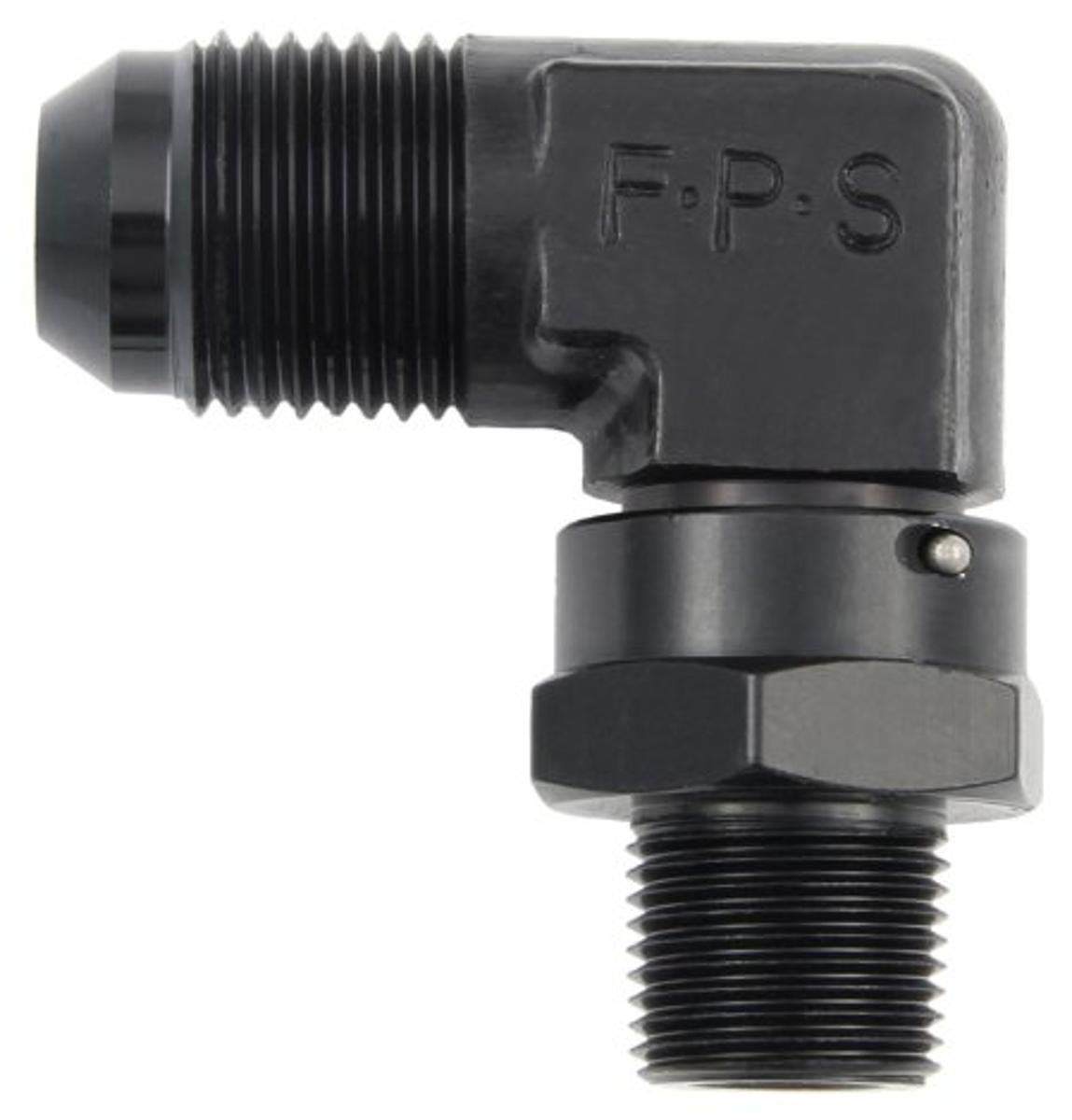 Size (-12) Black Fragola Performance Systems 499113-BL x 1/2 MPT 90° Swivel Adapter