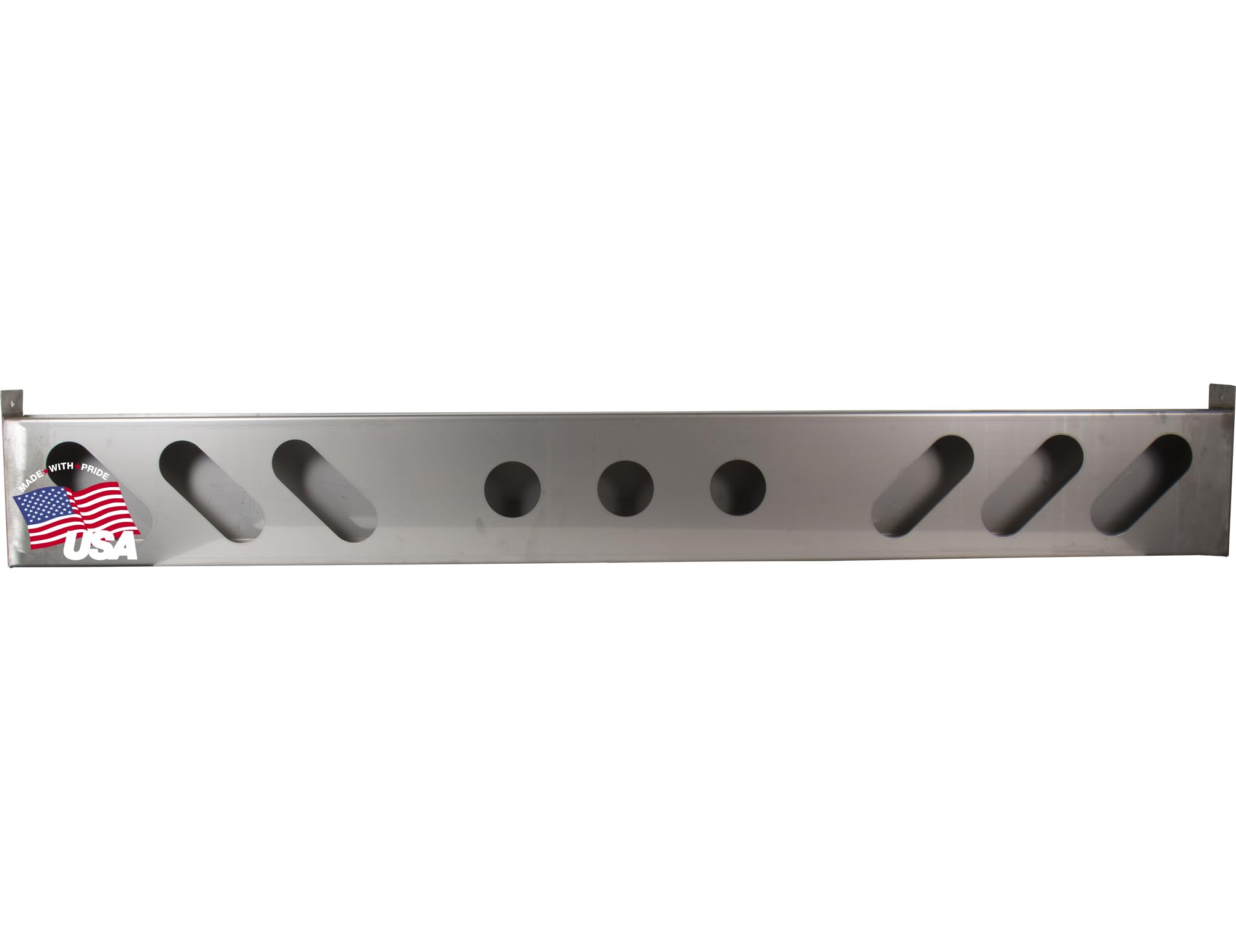 66 Inch Buyers Products LB8665SST Stainless Steel Light Bar with 9 Oval and Round Cutouts for DOT Lights, Fixed/Hinged Mounting Options, Durable 304 Stainless Steel for Municipal Spreaders and Trucks