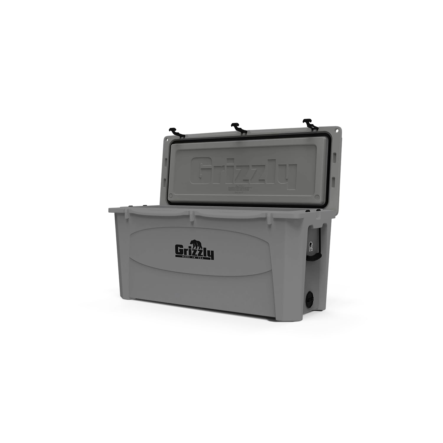 165 Cooler Grizzly | 165 qt Ice Chest Durable Rotomolded Insulated | Made in USA | Warranty for Life | for Beach Boat Camping Fishing Hunting | G165 | Gray