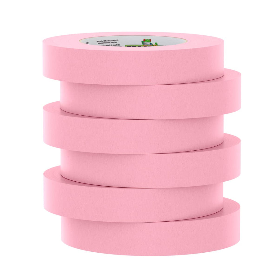 Pink FrogTape 325 High Temperature Performance Grade Masking Tape, Medium-High Adhesion, 24mm x 55m, 6 Rolls per Pack