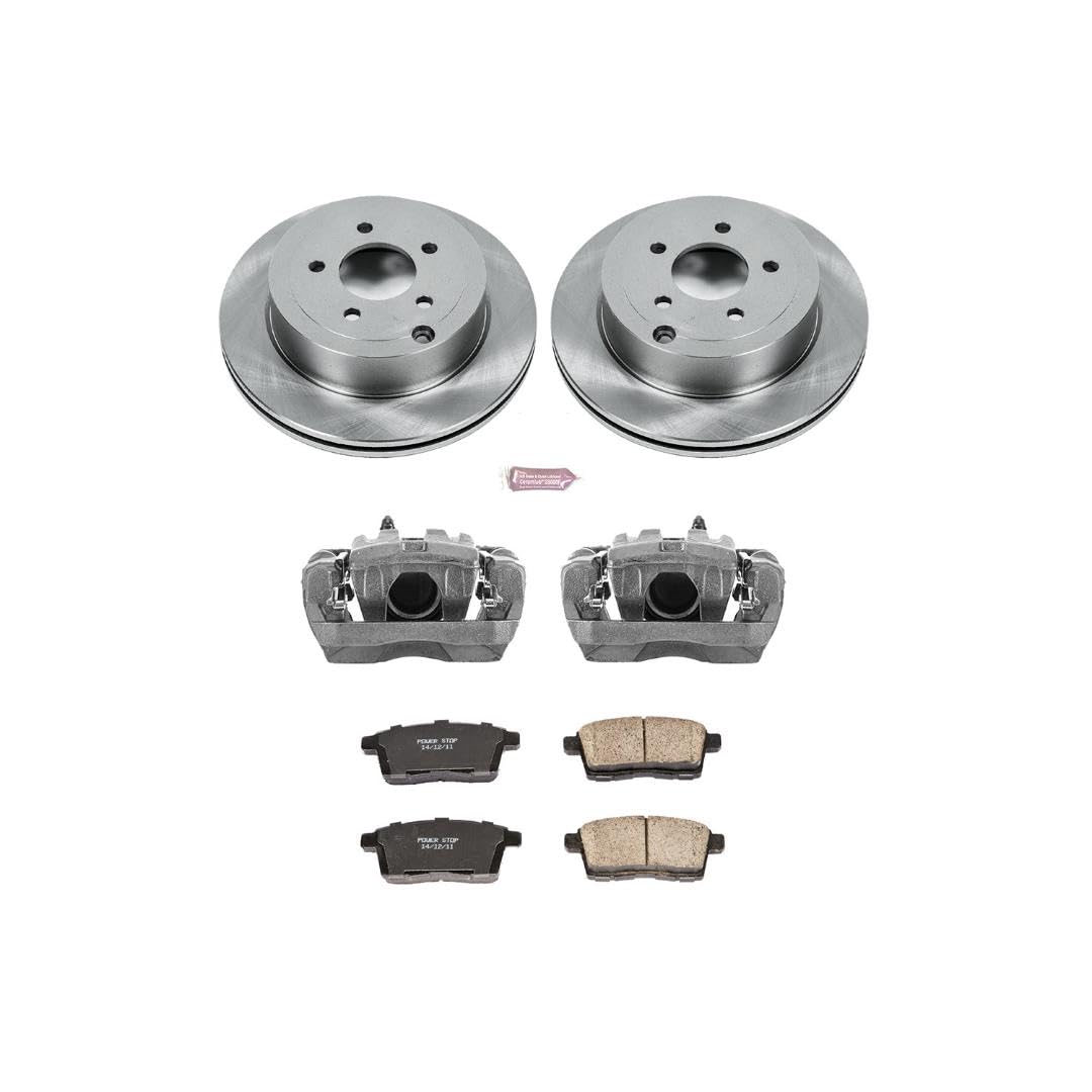 Power Stop KCOE3060 Replacement Autospeciality Rear Caliper Kit- OE Rotors, Ceramic Brake Pads, Calipers For Ford Edge 2007-2010, Lincoln MKX 2007-2010 [Model Specific]