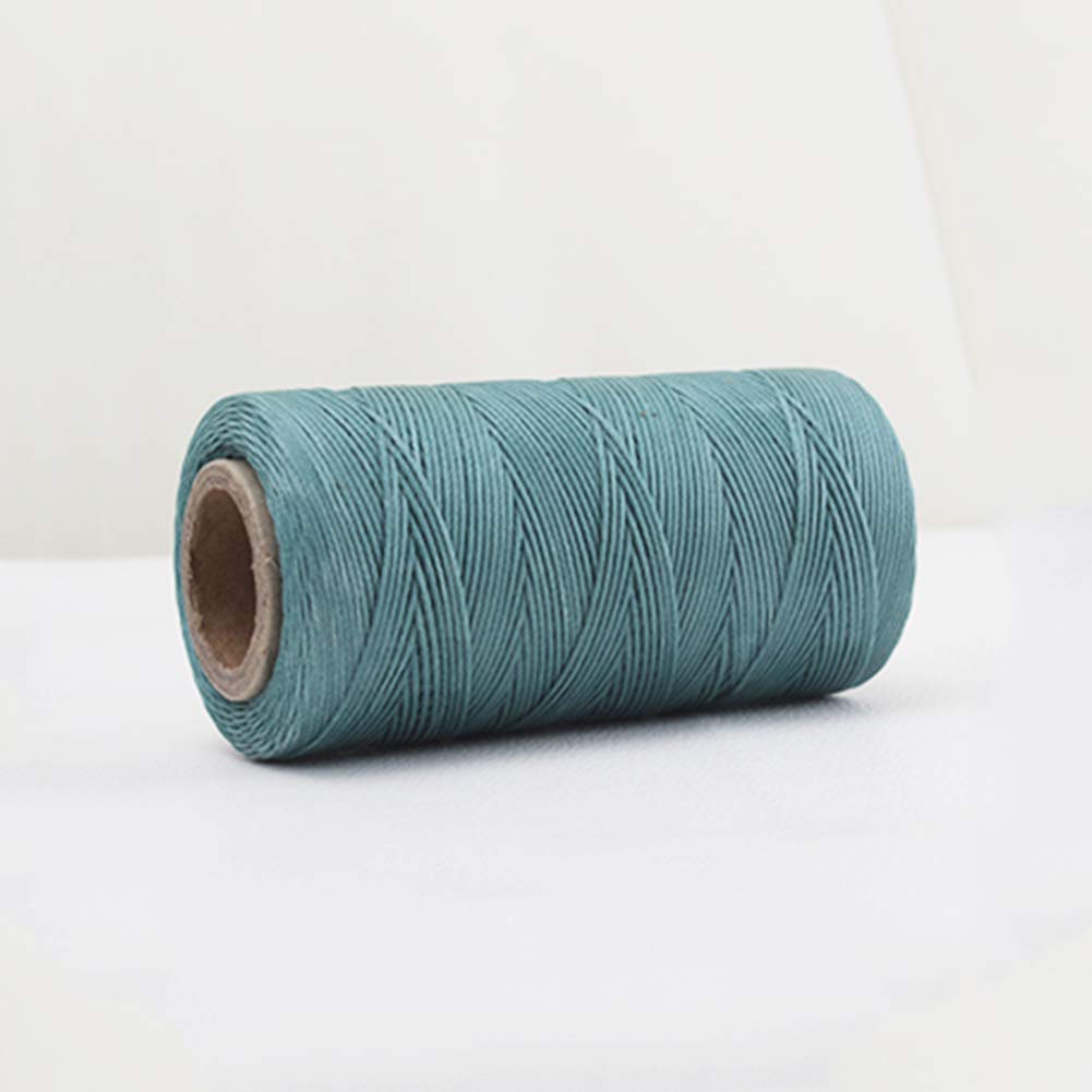 1 Roll JEWELEADER About 280 Yards Flat Waxed Polyester Cord 1mm Leather Sewing Thread Rattail Beading String for Jewelry Making Kumihimo Shamballa Friendship Bracelet Weaving - Dark Cyan