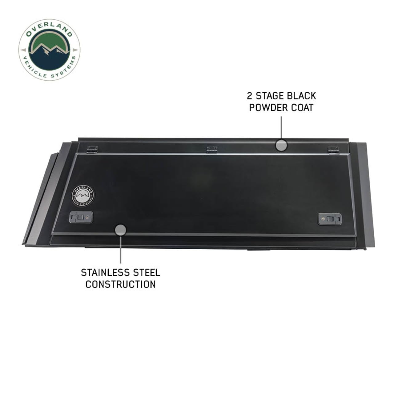 Truck Cap Overland Vehicle Systems Expedition W/Full Wing Doors, Front and Rear Windows & 3rd Brake Light Full Bolt On (Compatiable with Toyota Tundra - 5.5 ft. Bed 2022-2024)