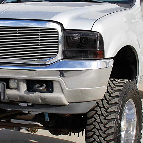 Led Projector Headlights- Chrome SPEC-D TUNING LHP-F25099SM-RS 99-04 Ford F250