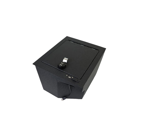 Center Console Safe Black Horse Security Lock Box, Black Gun Box Organizer, with 4 Digit Combination Resettable Lock Compatible with 2014-2021 Toyota Tundra-ASTT01