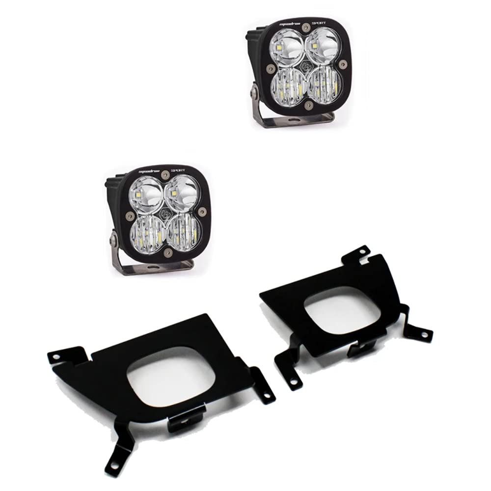 Baja Designs Fog Pocket Squadron Sport LED Light Kit for Chevy Silverado 1500, 2500HD, 3500HD (Wide Cornering; Clear)