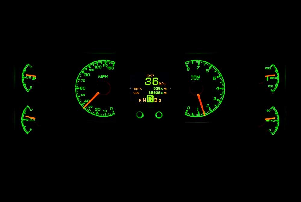 Dakota Digital HDX-84B-REG-S Analog Gauge Instrument System Compatible with 1984-87 Buick Regal and Grand National Silver Alloy