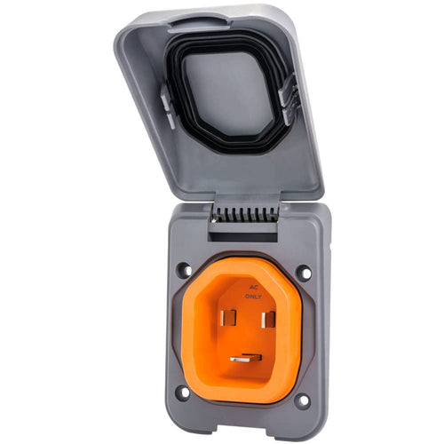 Non-Metallic SmartPlug BM16PG Inlet and Cover Assembly - 16 Amp Shore Power Inlet for RV, Boat, Camper Accessories - RV Essentials, Smart Plug RV, Electrical Connectors