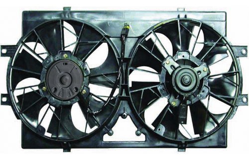 95-00 DODGE STRATUS (2.5L, V6) / 95-00 CHRYSLER CIRRUS (2.5L, V6) / 95-00 PLYMOUTH BREEZE (2.5L, V6) AC RADIATOR COOLING FAN + CONDENSER (W/ SHROUD, W/ MOTOR) (DUAL FUNCTION, MODULE STAMPED 4662156) 96 97 98 99 1995 1996 1997 1998 1999 2000