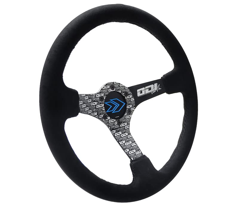 NRG Innovations Reinforced NRG-RST-036MB-ODI Steering Wheel, 3" Deep, 5 mm Spoke with Solid Spokes, Finish Solid Spokes Wrapped in Micro Fiber Finish