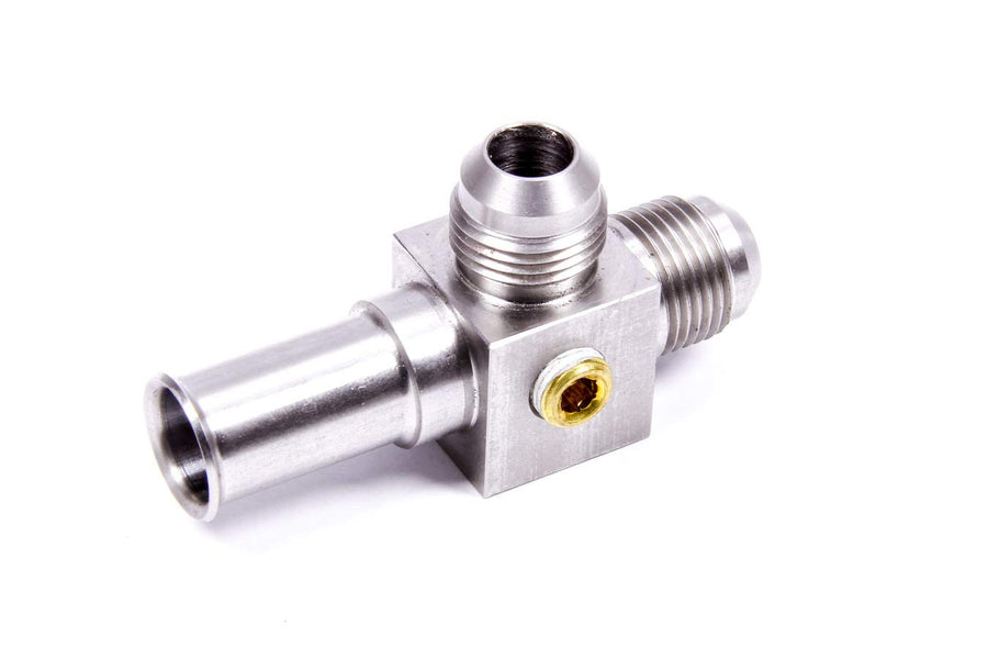 Aeromotive Stainless Steel 15102 Coupler to convert Ford OE Fuel line (1986 thru 2006) to Dual -8 AN male ports (1/8" NPT gage port included)