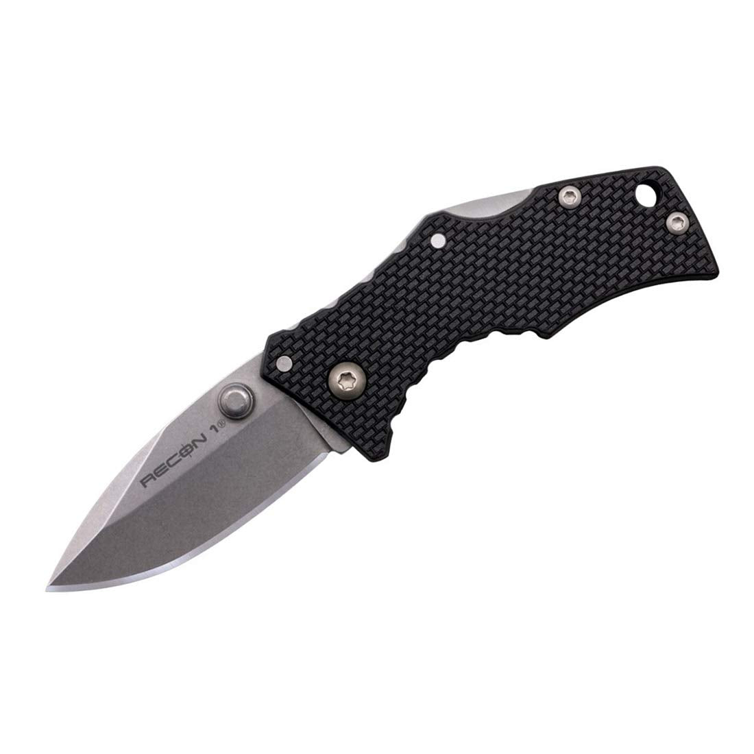 Micro Recon 1 Cold Steel 2" 4034SS Spear Point Blade 2.375" Griv-Ex Handle Folding Knife w/Tri-Ad Lock, Ambidextrous Pocket/Belt Clip