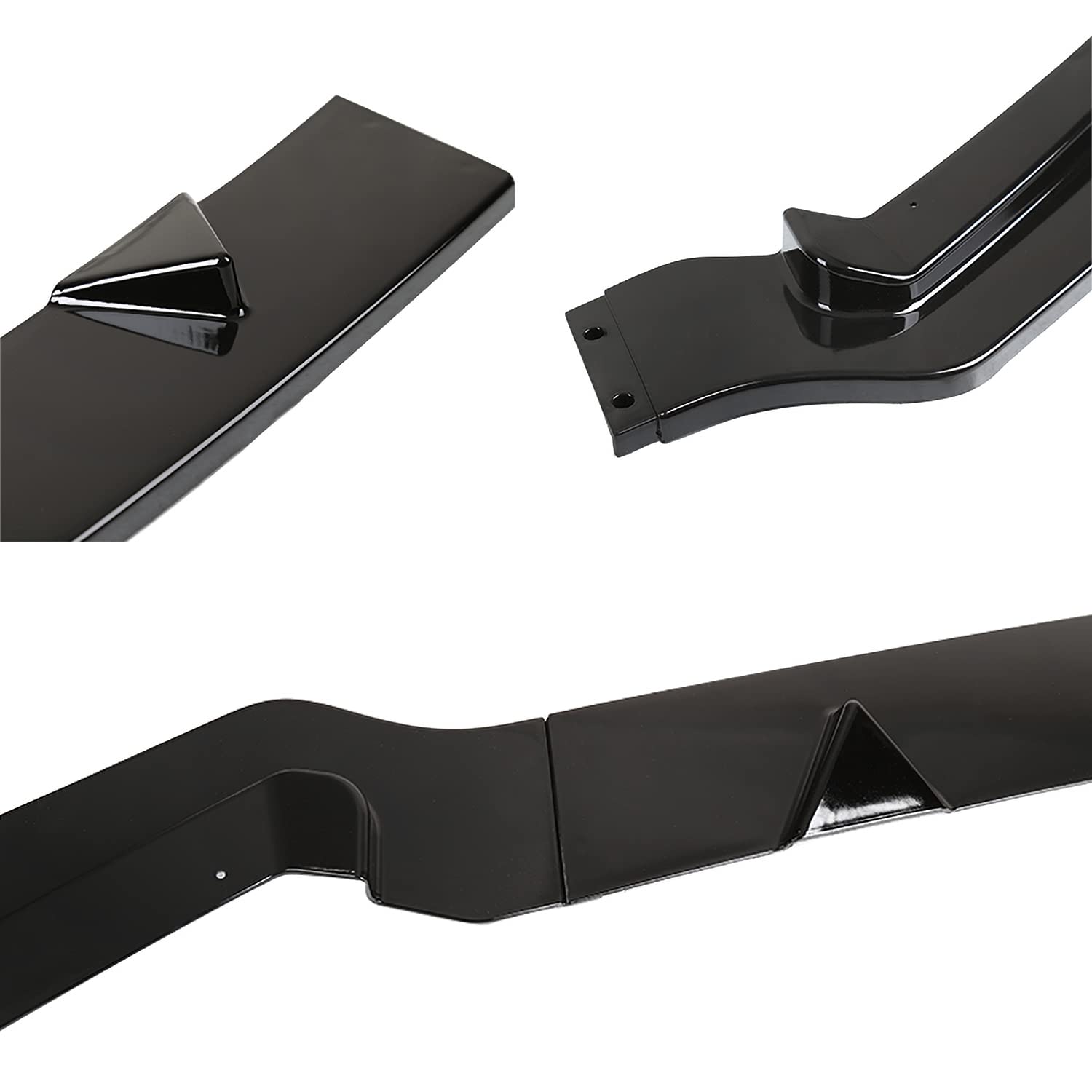 Glossy Black Spec-D Tuning Front Bumper Lip Spoiler Splitter Body Kit 3PC Compatible with 2014-2017 Infiniti Q50 Sport