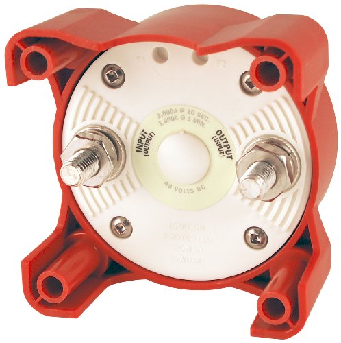 Blue Sea Systems e-Series 9003E Single Circuit On/Off Compact Battery Switch, 32V DC, 325A, Red